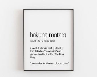 Hakuna Matata Printable - Etsy