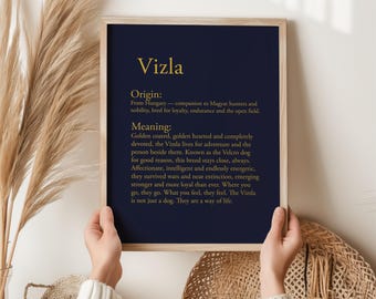 Vizsla Print, Gift for Vizsla Owner, Hungarian Dog Wall Art, Vizsla Definition Gift, Birthday Gift for Her, Velcro Dog Gift