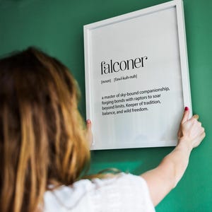Falkner Definition Druck – Humorvolles Geschenk für Vogelliebhaber für Falknereiliebhaber – Wandkunst für Vogelbeobachter