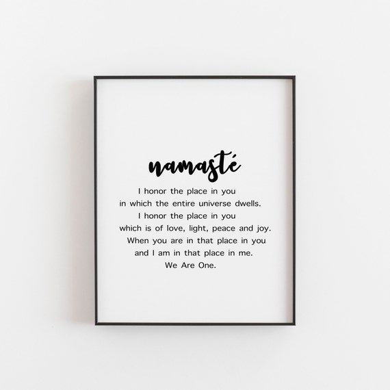 Namaste Sign Namaste Wall Art Namaste Home Wall Art Yoga Etsy