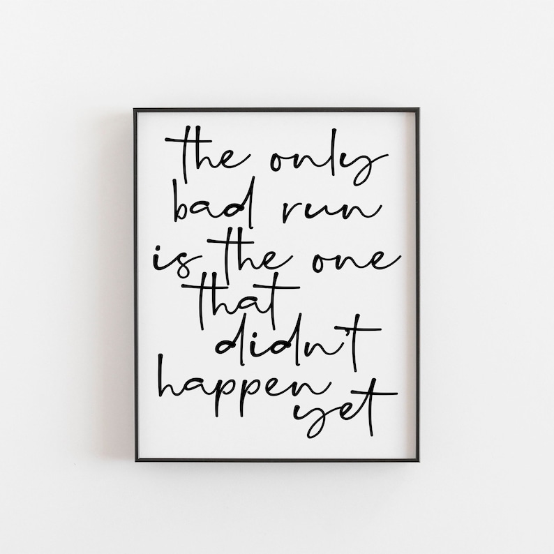 Running Poster - Runners Quote - Gift for a Marathon Runner - Motivational Running Quote - Jogging Poster - Running Gifts - Female Runner image 1
