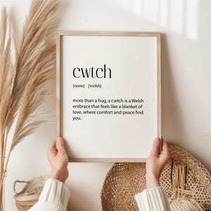 Cwtch Definition Druck | Warmes walisisches Wort für Komfort, Liebe | Perfektes Geschenk für Zuhause, Familie, & Freunde, Wales Weihnachtsgeschenk - Geburtstag