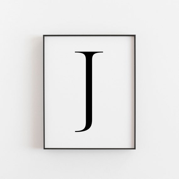 Letter J Print, Weddings, Nursery, Educational Art for Classrooms, J Poster  can be Printed to A2, Modern and Minimalist, Typography Artwork