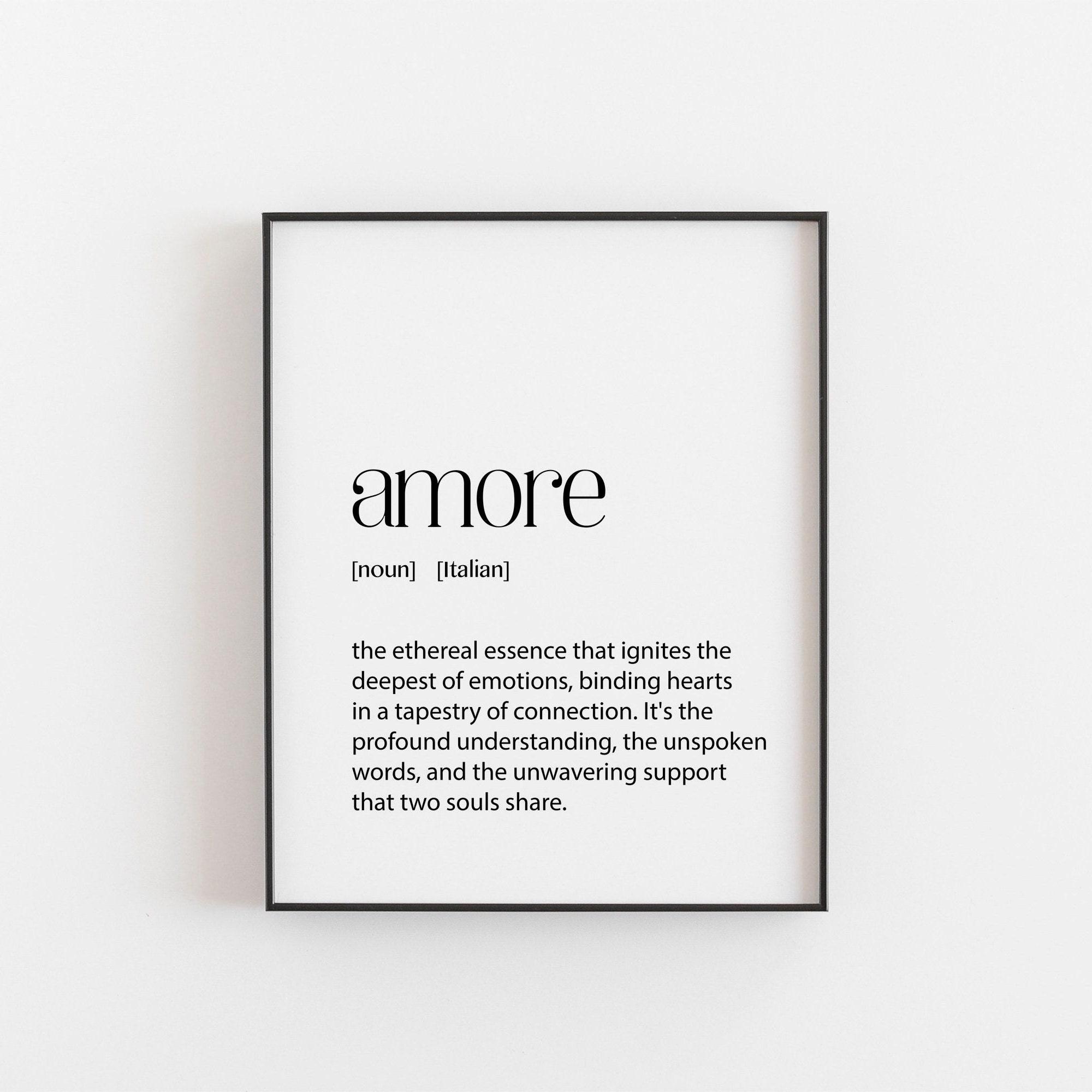 Italian Amore Print - Love Definition Wall Art - Romantic Decor for ...