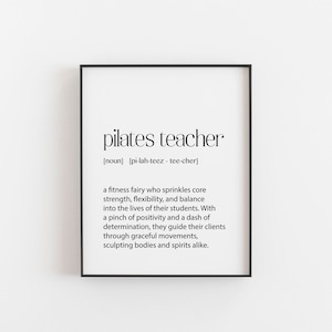 Pilates-Lehrer-Druck Modernes minimalistisches Studio Dekor Beste Geschenk Wertschätzung Ideen für Sie für Ihn Danke Geschenke Abschied oder Geburtstag