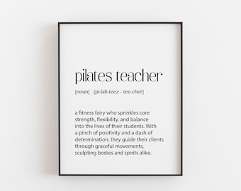 Pilates Teacher Print Modern Minimalist Studio Decor Best Gift Appreciation Ideas for Her to Him Thank You Presents Leaving Or Birthday