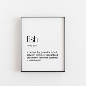 Fisherman Gift | Fish Definition | Fisherman | Gift for Fisherman | Fisherman Decor | Fisherman Poster | Fisherman Poster | Fish Wall Art
