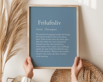 Friluftsliv Noorse print, buitenleven cadeau, Scandinavische natuur kunst aan de muur, Scandinavische natuurkunst aan de muur, Scandinavische woondecoratie, natuurliefhebber cadeau, Noorse woordafdruk