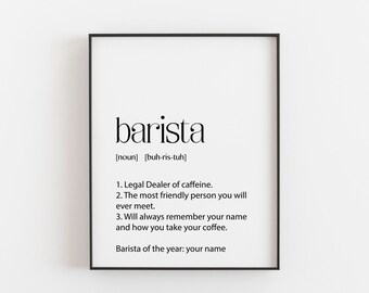 パーソナライズされたバリスタギフト - コーヒーメーカーギフト - バリスタへのクリスマスまたは誕生日ギフト - バリスタへの感謝 - 女性バリスタへのギフト - カスタムネーム