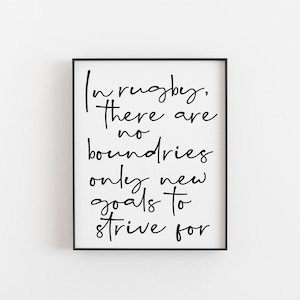 Dynamic Rugby Wall Art Print: Celebrate Your Passion for the Game with Inspiring Quotes | Perfect Gift for Rugby Fans & Players | Ship Fast