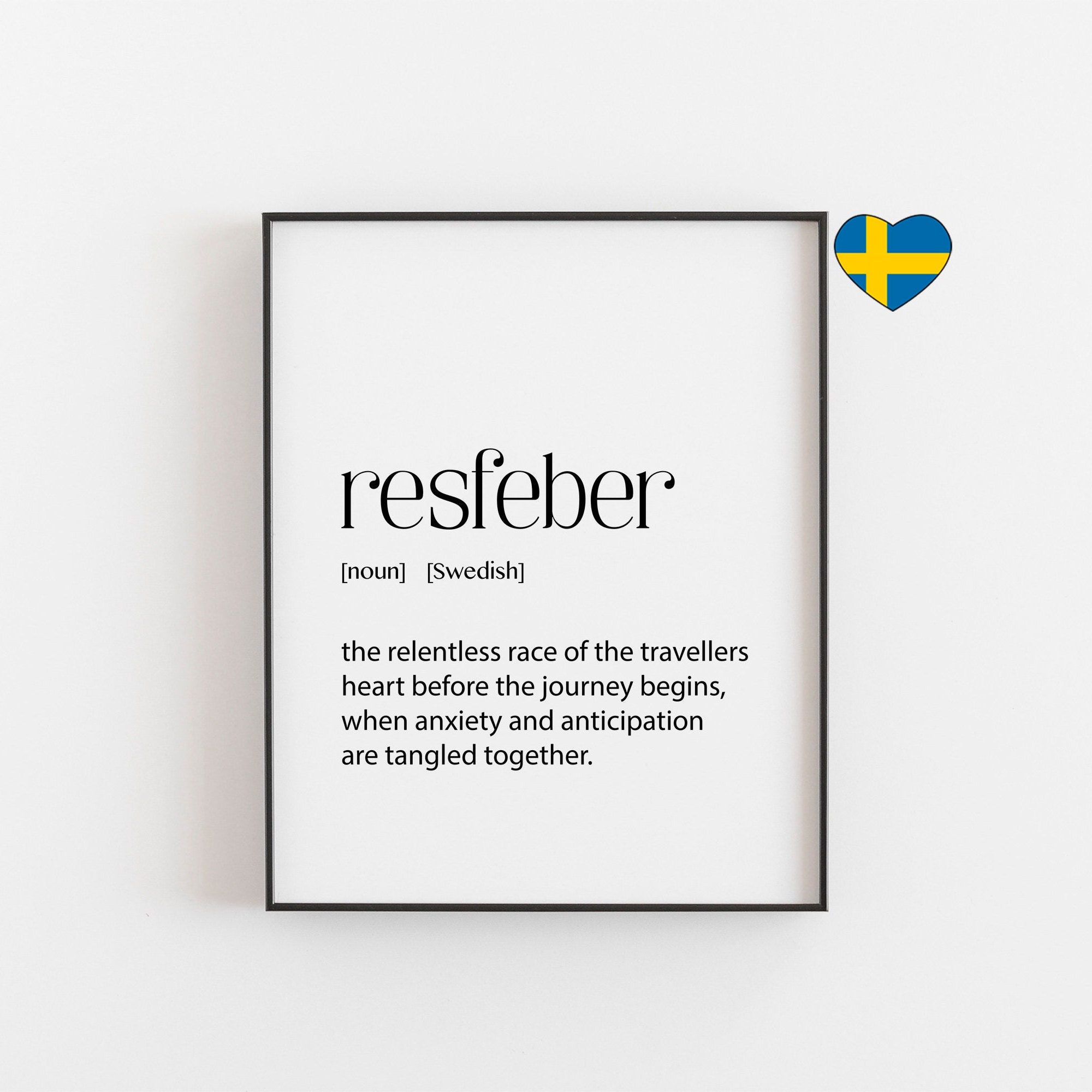 Swedish Resfeber Definition Art Print Inspiring Travel Quote -  Norway