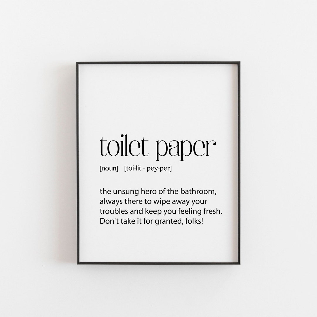 Funny Bathroom Print Minimalist Toilet Paper Definition Wall Etsy UK