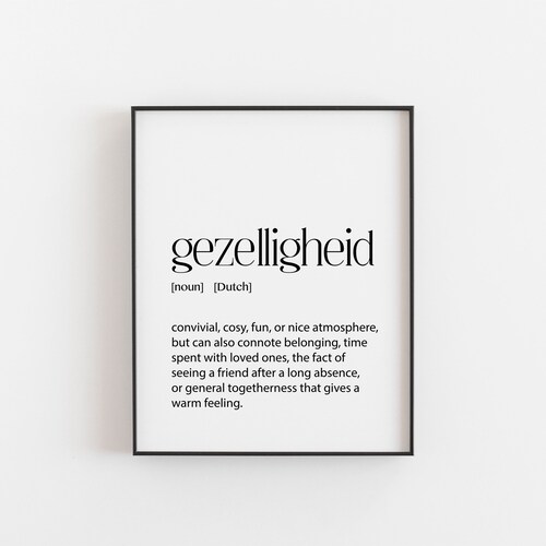 Gezelligheid Definition Dutch Art Dutch Gift Dutch Wall Etsy