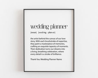 Hochzeitsplaner Geschenk, personalisierte Wandkunst, Wörterbuch Kunst, Hochzeitsplanung Geschenk, Danke Geschenk für Hochzeitsplaner, Hochzeitsplaner