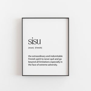 Sisu, Sisu Print, Sisu Definition, Sisu Poster, Sisu Wall Art, Finnish Wall Art, Finland Words, Office Decor for Women, Office Decor for Men image 1