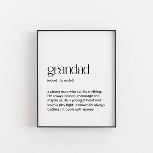 Grandad Gift, Birthday Gift for Grandad, Christmas Gift for Grandad, Grandad Gifts, Grandad Definition, Grandparent Gift, Grandaddy Gift