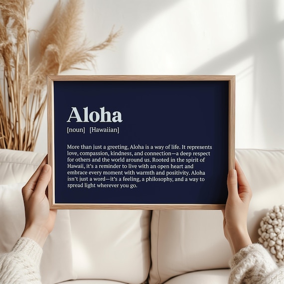 Aloha Definition Print - Hawaiian Spirit of Love & Compassion