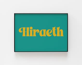 Hiraeth print, Welsh themed wall art, Perfect gift for a loved one who appreciates the Welsh culture, Travel gallery wall art, Travel Poster