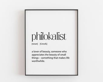 Greek Art, philokalist Definition, Greek Poster, Greek Wall Art, Greek Themed Home, Greek Decor, Greece Home Decor, Anniversary Gift, Love