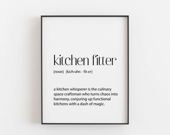 Keuken monteur print - waardering cadeau voor keuken monteurs - bedankje voor keuken verbouwen helden - keuken monteur kunst aan de muur citaat