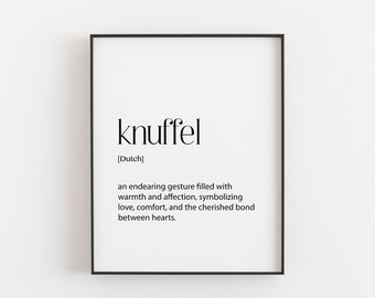 Knuffel Dutch Print Room Art Home Minimalist Art Decor Black and White Typography Scandi Dutch Slang Definition Holland Wall Gallery Ideas