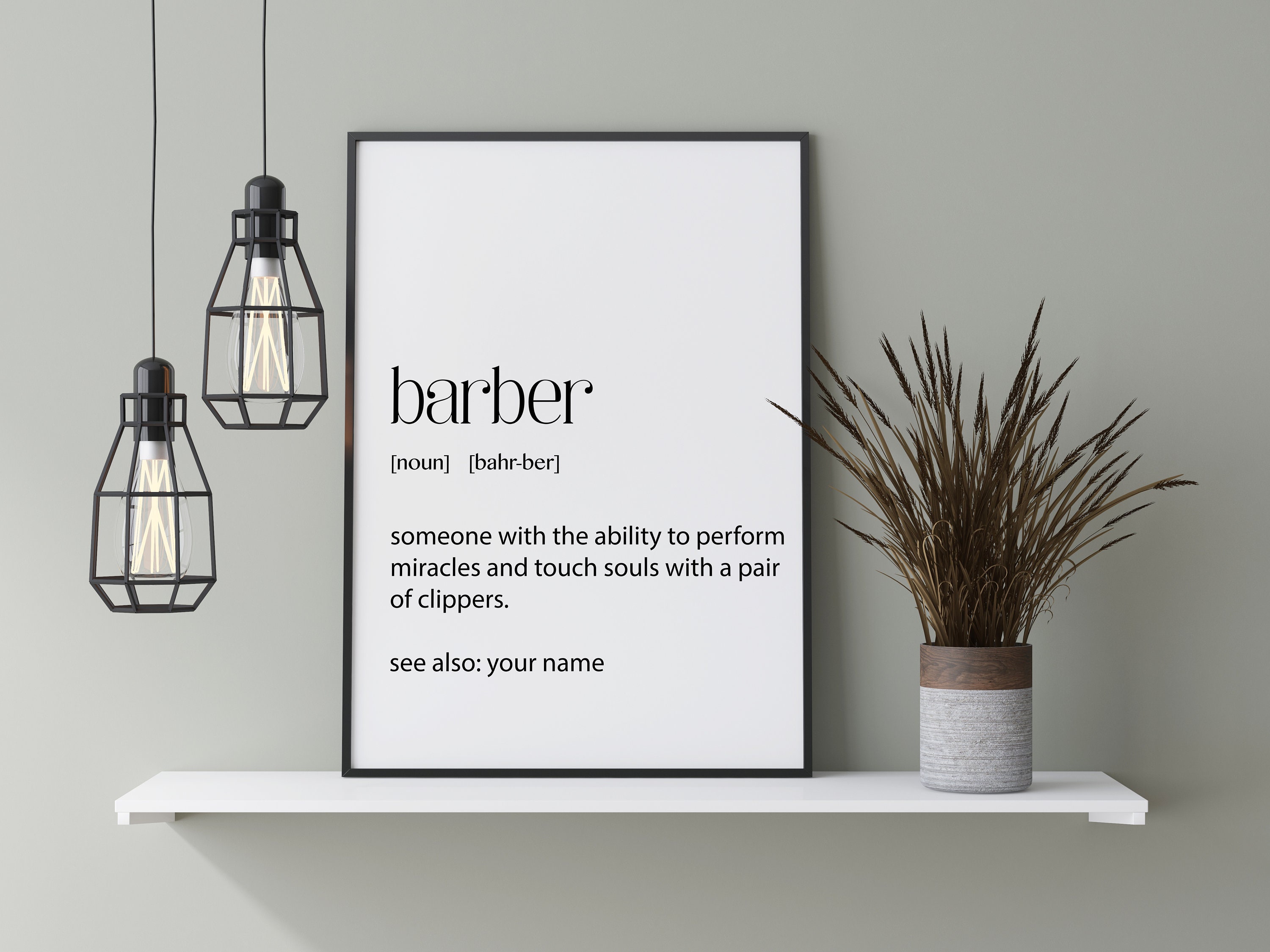 Barber Shop Hairdressing Instant PNG JPEG digital download Printable Art  downloadable Graphics Wall quote