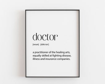 Dokter cadeau, dokter definitie downloaden, digitale download, DR geschenken, beste cadeaus voor artsen, PHD geschenken, geweldige last-minute cadeau-ideeën