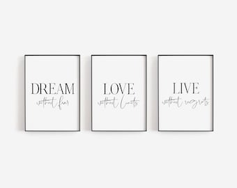 Set of 3 Prints - Modern Wall Art for Living Room - Home Decor - Gift Idea - Stylish Room Enhancement - Wall Art Set - Living Space Ideas