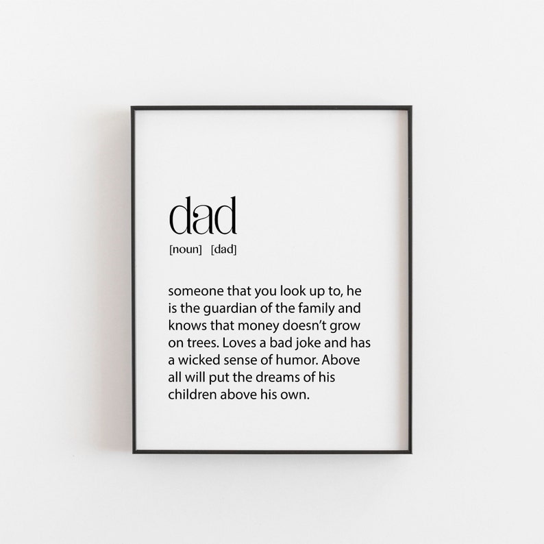 Dad Gift, Definition Print, Gifts for Dad for Christmas, Dad Bedroom or Office Wall Art, Dictionary Wall Art for the Home, Dad Quotes Art image 1