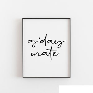 G'day Kunstdruck | Australische Slang-Wort-Definition | Wanddekoration | Mehrere Größen erhältlich | Perfekt für Aussie Expats und Reiseliebhaber