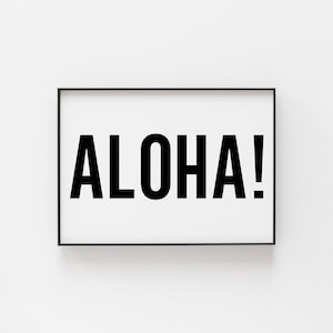 Tropisches Glück: ALOHA Sonnenuntergang Strandparadies - Hawaiianischer Kunstdruck, Tropisches Dekor, Hawaiianischer Sonnenuntergang, Insel Vibes, Küstenkunst, Kurz am Meer entkommen
