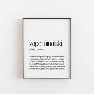 Polska Sztuka, Definicja Zapominalskiego, Prezent dla Zapominalskiego, Polski Plakat, Polska Sztuka Ścienna, Polski Dom Tematyczny, Polski Dekor, Polskie Prezenty