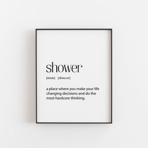 Bathroom prints, definition print, shower room print, print about life, bathroom room decor, funny bathroom print, master bathroom prints