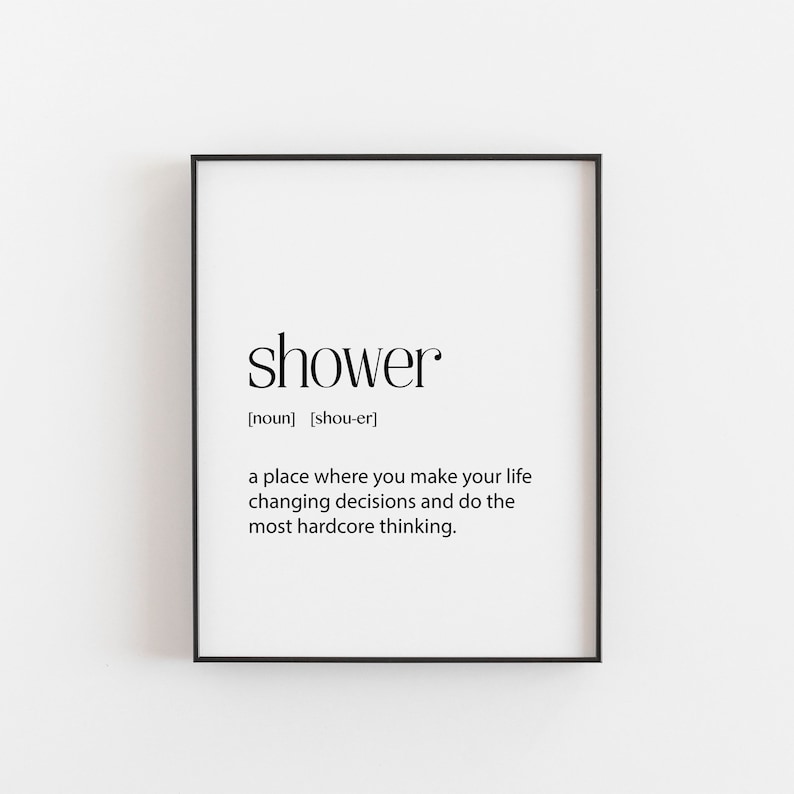 Bathroom Prints Definition Print Shower Room Print Print Etsy