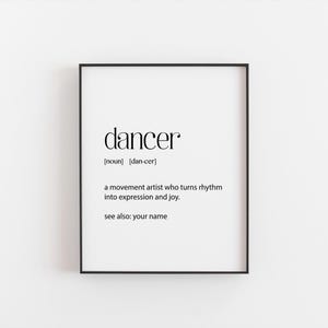 Dancer Gift | Dancer Personalised Gift | Dancer Wall Art | Personalised Dancer Gift | Female Male Dancer Gift | Dance Lover Christmas Gift