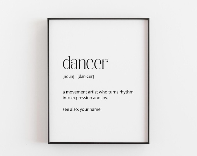 Dancer Gift | Dancer Personalised Gift | Dancer Wall Art | Personalised Dancer Gift | Female Male Dancer Gift | Dance Lover Christmas Gift