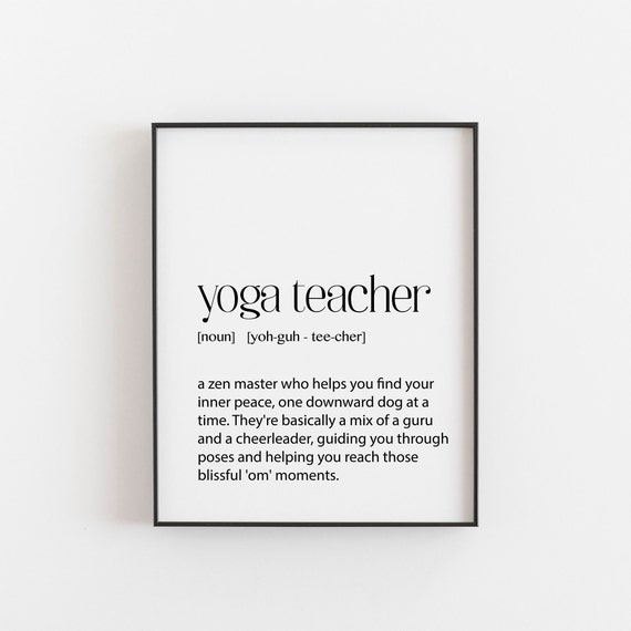 Yoga Teacher Gift Dictionary Print Yoga Teacher Gift Yoga Studio Decor Yoga  Teacher Birthday Gift Yoga Teacher Christmas Gift 