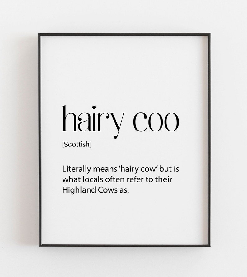 Scottish Art Scottish Wall Art Hairy Coo Definition - Etsy UK