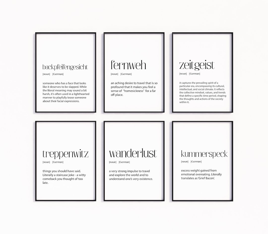 Customizable German Definitions Wall Art, Personalize Your Space With ...
