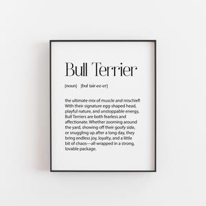 Bullterrier Geschenk, Bullterrier Wand Kunst, Lustiger Hund Liebhaber Geschenk, Bullterrier Wand Kunst, Egghead Hunde Dekor, Terrier Besitzer Geschenk, Haustier Liebhaber Poster, Geschenke