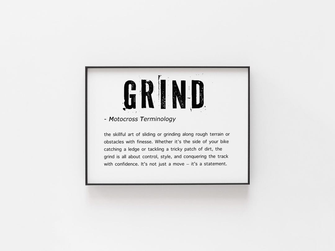 Grind Motocross Definition Print - Fun and Playful BMX, Dirt Bike, or ...