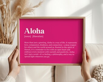 Aloha Definition Print - Hawaiian Spirit of Love & Compassion