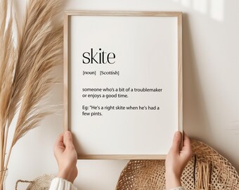 Skite Definition Print | Funny Scottish Slang Wall Art | Scottish Humour Decor | Scotland Gift | Scottish Phrase Print for Home & Office