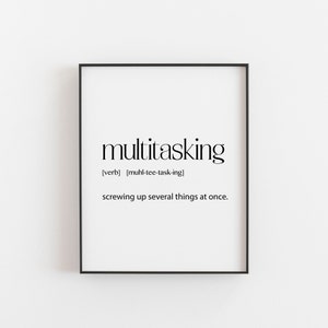 Mom Gift, Mom Gift, Funny Mom Gift, Teenager Bedroom Gift, Multitasking Definition, Office Wall Decor, Mom Wall Art, Teenage Room, Dad