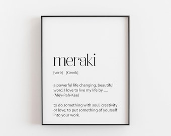 Greek Art, Meraki Definition, Greek Poster, Greek Wall Art, Greek Themed Home, Greek Decor, Greece Home Decor, Greek Inspiration, Life Quote