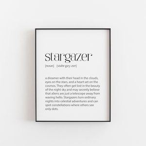 Sternenguckern Poster, Wörterbuch Poster, Stargazer Geschenk, Liebhaber der Sterne Geschenke, Hobby Geschenke, Stargazer Kunstdruck, Astronomie Druck, Geschenke