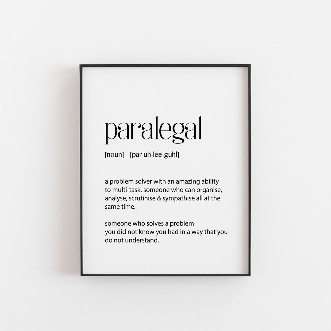 Paralegal Gift, Funny Gifts for Paralegals, Dictionary Print, Wall Art ...