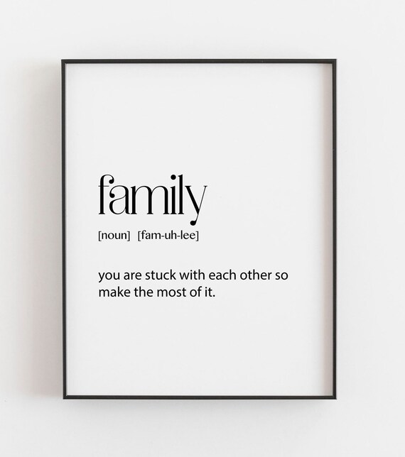 Frame Not Included Family Definition Poster Affiche Print Wall Art Quote Typography Home 