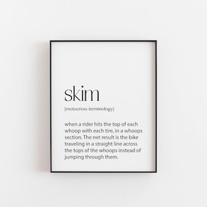 Motocross Wall Art, Skim, Dirt Bike Print, Motocross Print, Motorcycle Print, Dictionary Print, Definition Print, MotorSport Art, Moto Gifts