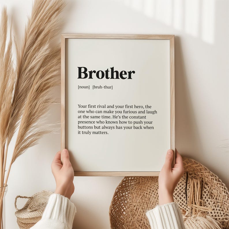 Brother Definition Print Funny and Heartfelt Christmas Gift for